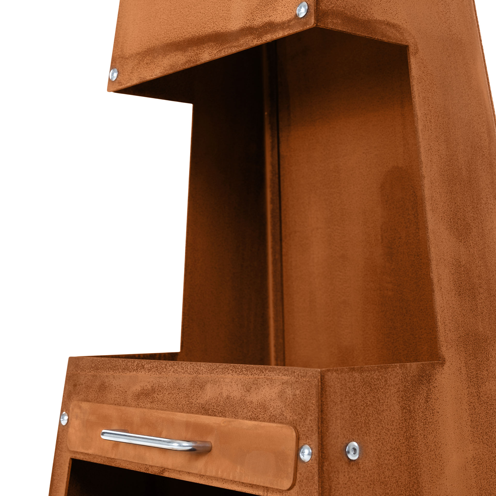 Eldstad Lyfco Cortenstål Hög med Hylla