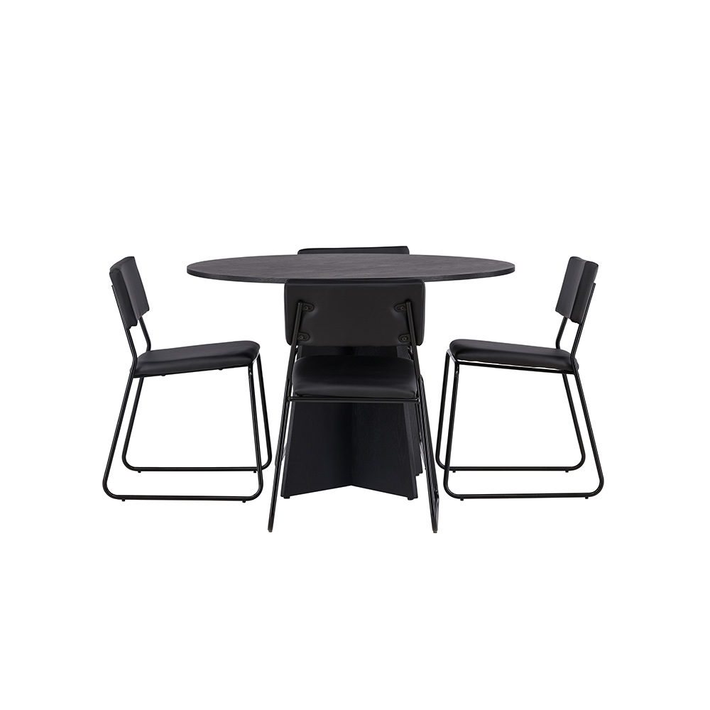 Matgrupp Venture Home Bootcut Ø110 cm med 4 Kenth Stolar