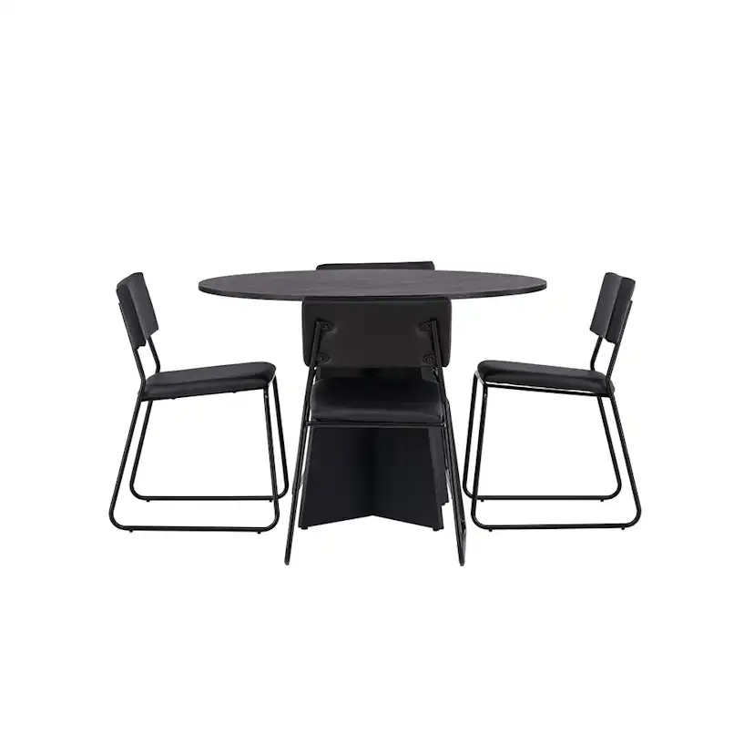 Matgrupp Venture Home Bootcut Ø110 cm med 4 Kenth Stolar