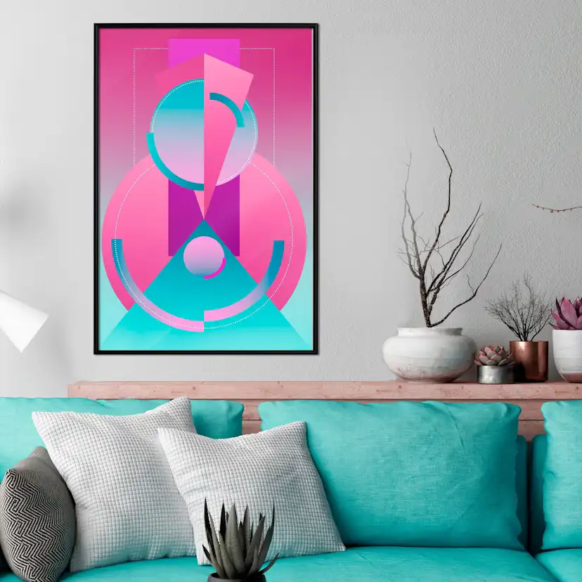 Poster Artgeist Affisch Geometric Locomotive