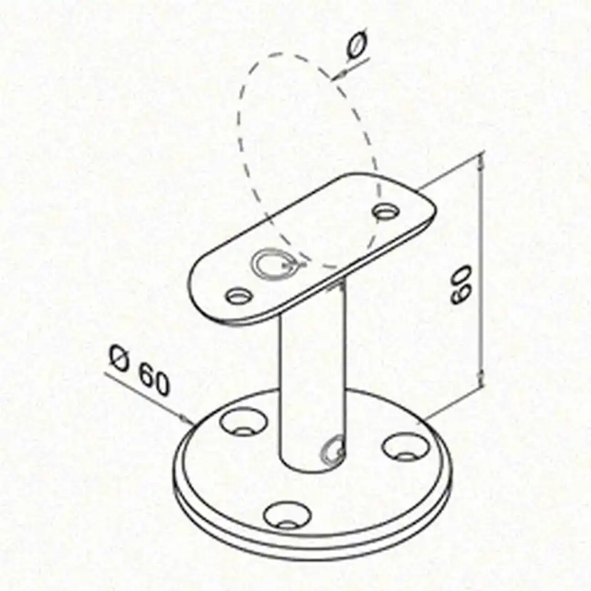 Barriärbeslag Herrljunga Ledstångsfabrik 0708-MB Skålad Inomhus