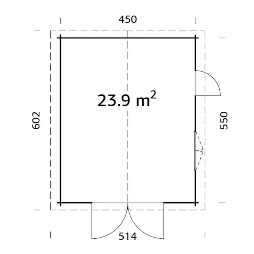 Garage Palmako Roger 23,9 m2 med Dörr
