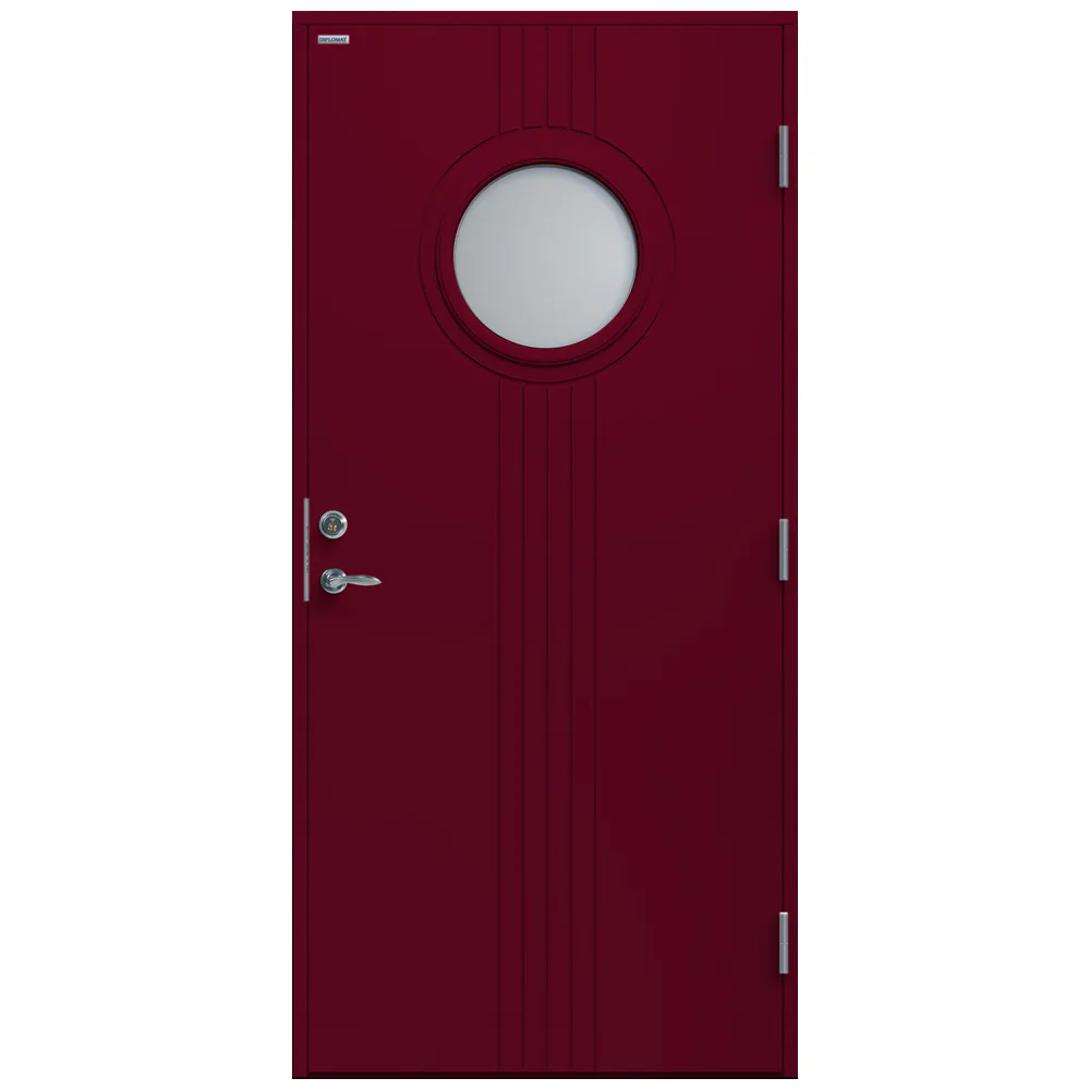 Ytterdörr Gullan Klarglas 9x21 NCS S-5040-R, Röd Höger BxH: 90x210 cm, Djupröd, Högerhängd