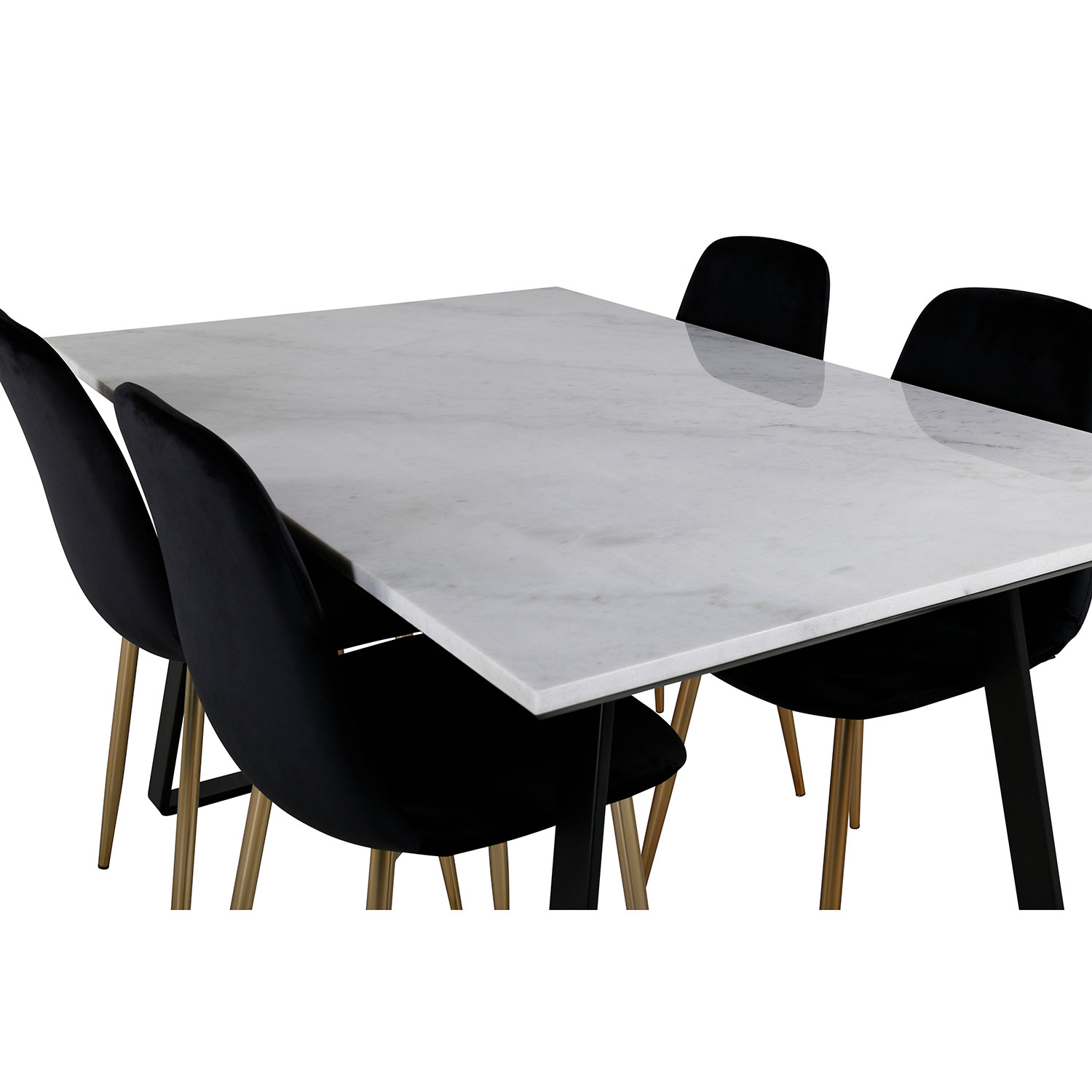 Estelle Dining Table 140*90 - White / Black, Polar Dining Ch Svart