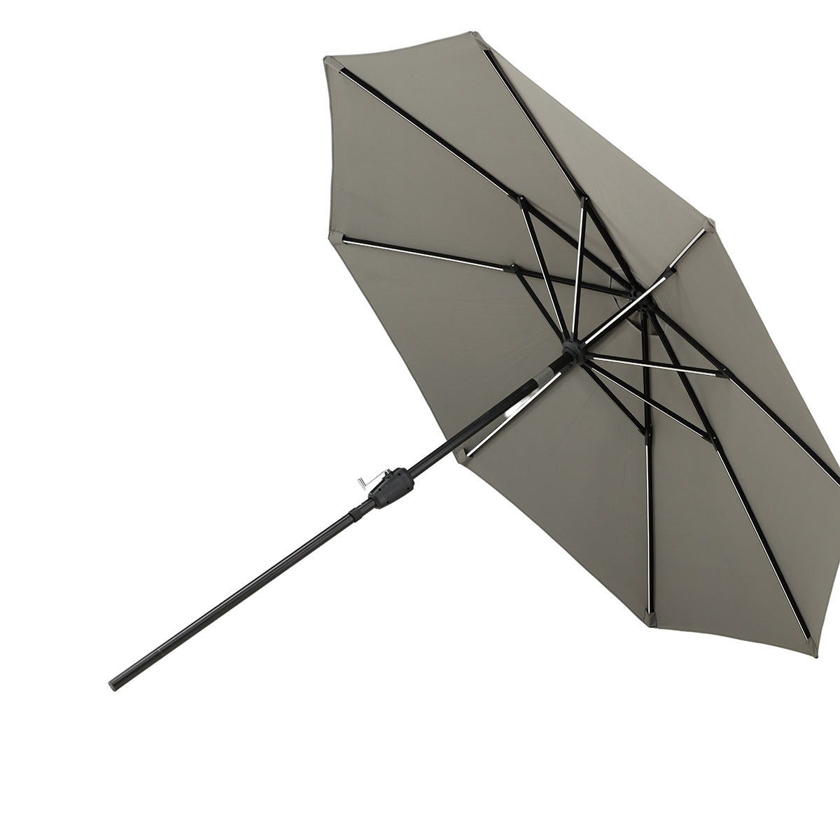 Sabal Umbrella with LED, Grey, 270 Grå
