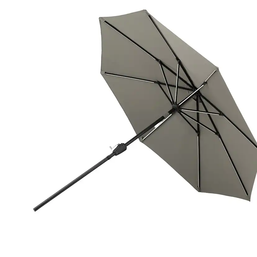 Sabal Umbrella with LED, Grey, 270 Grå