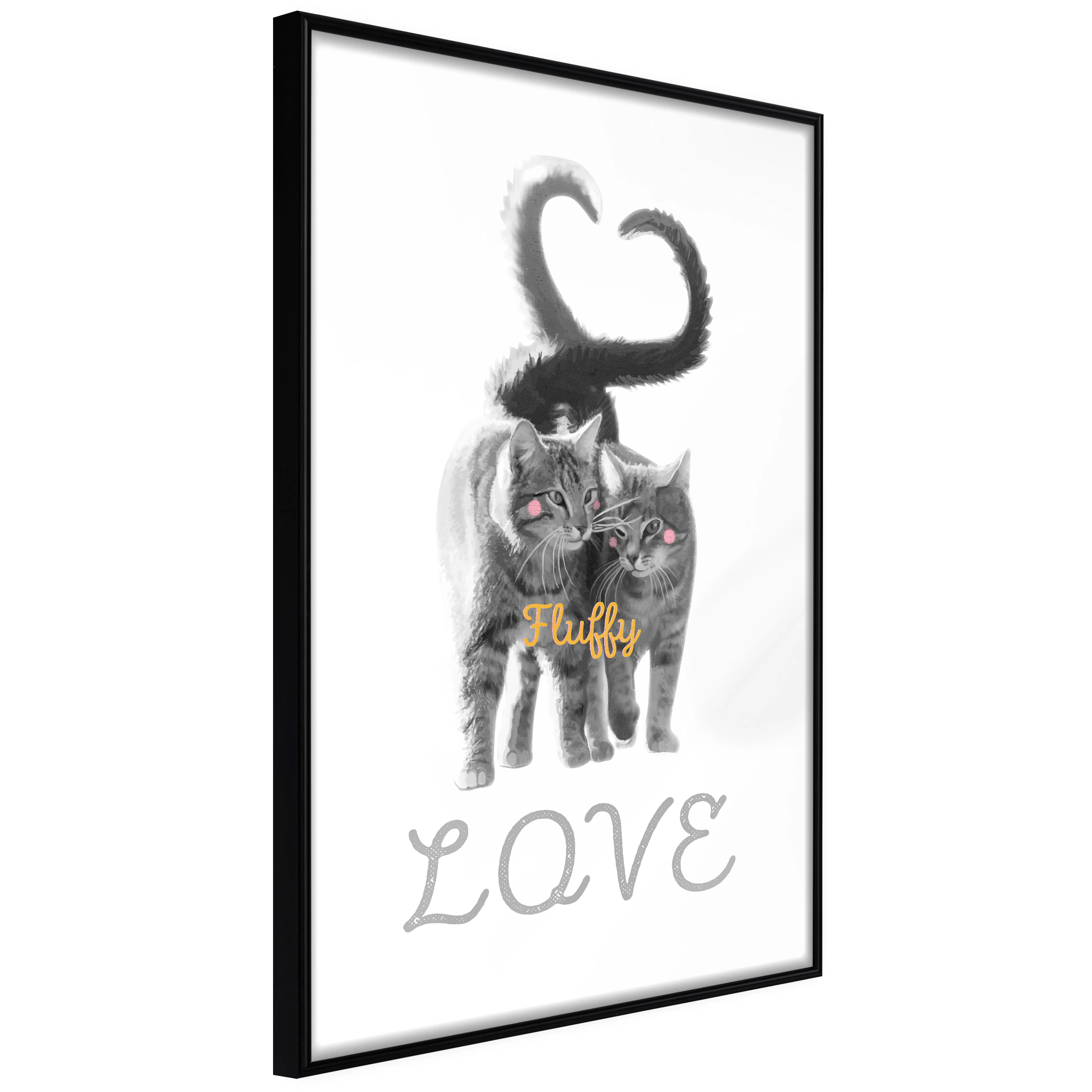 Affisch - Fluffy Love [Poster] 40x60 Svart ram, 40x60 cm