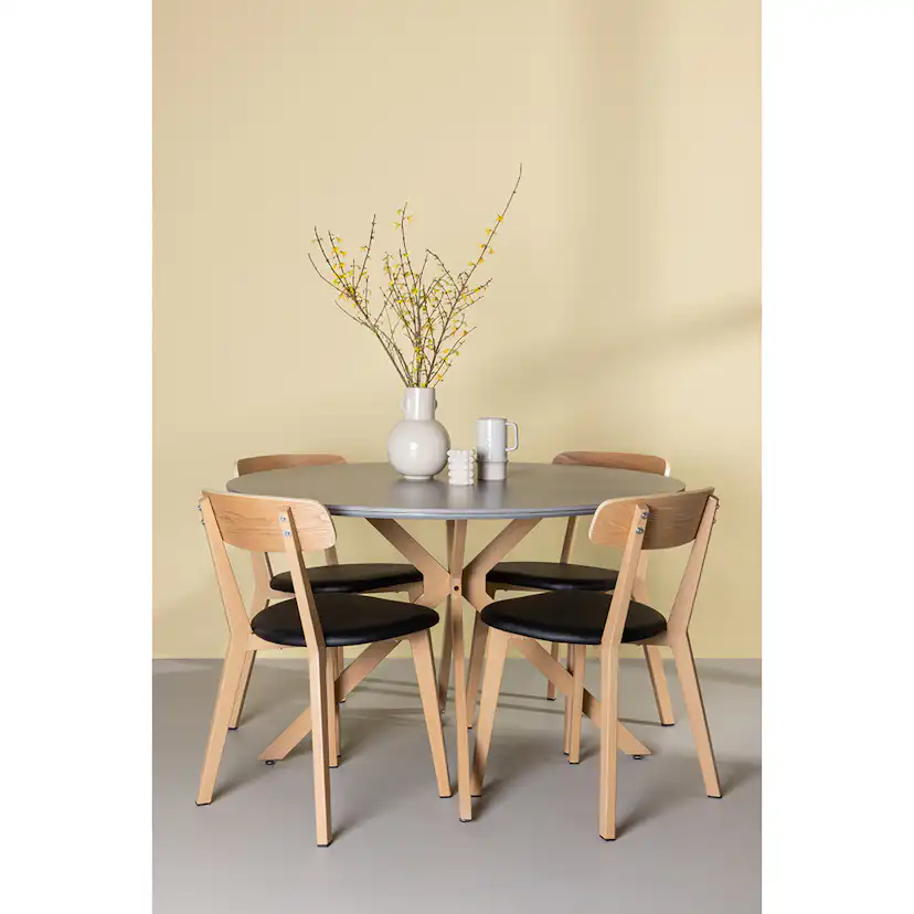 Matgrupp Venture Home Piazza Ø120 cm med 4st Sanjos Matstolar