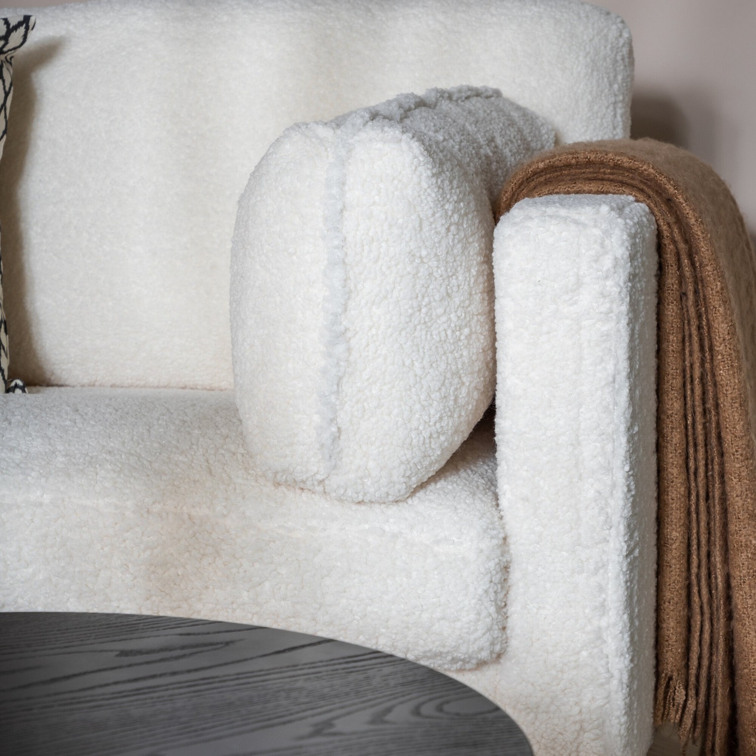 Boom 3-seat sofa - Teddy Fabric White Vit