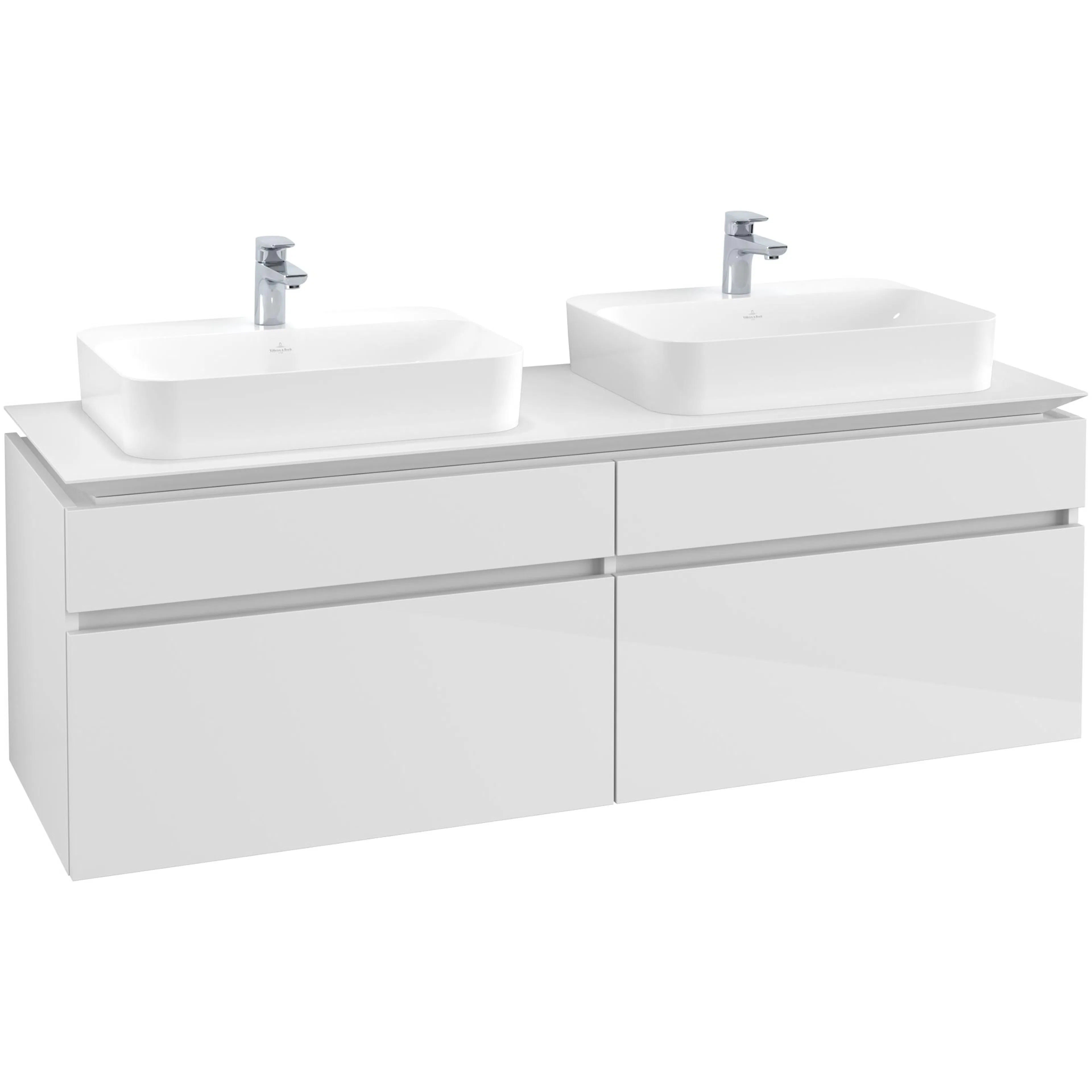 Tvättställsskåp Villeroy & Boch Legato 1600 med 4 Lådor för Två Ytmonterade Tvättställ från Finion & Memento
