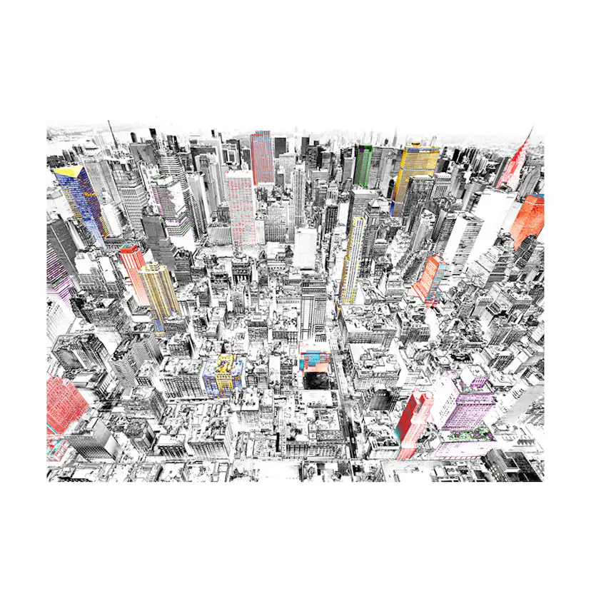 Fototapet Arkiio Skiss Över New York