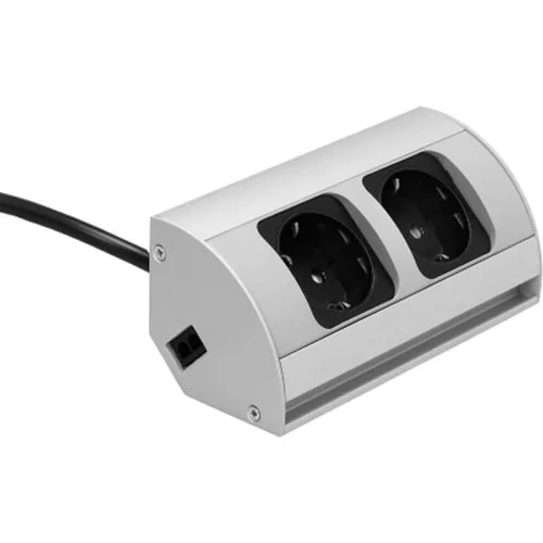 Bänkbelysning Beslag Design Corner Multi Dubbelkontakt Aluminium