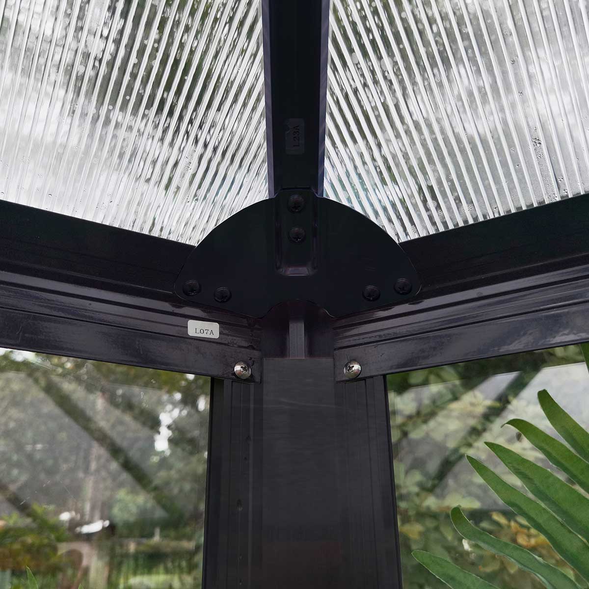 Växthus Metalcraft 7,8 kvm Svart Hexagon