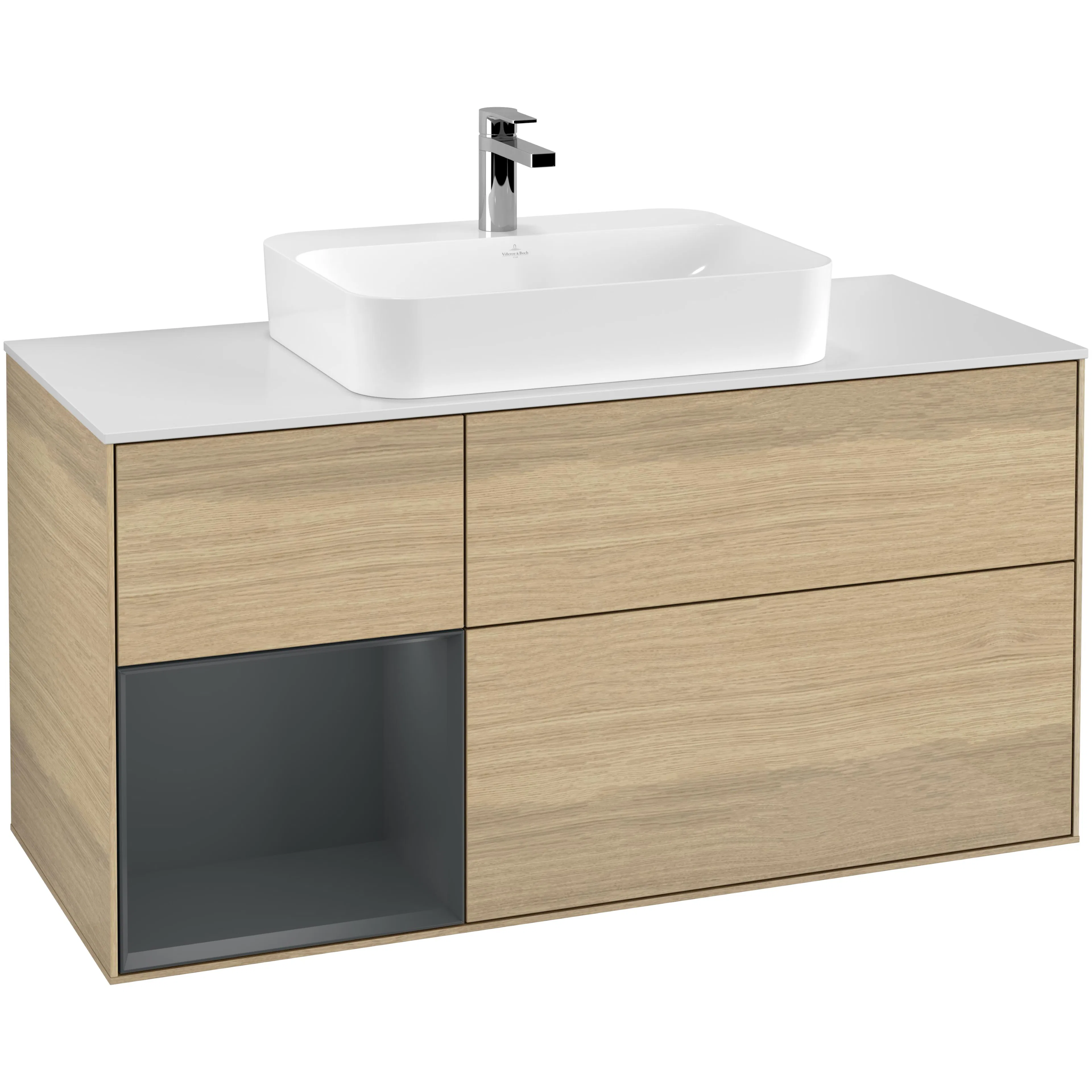 Tvättställsskåp Villeroy & Boch Finion med 3 Lådor Hylla och Bänkskiva för Ytmonterat Tvättställ