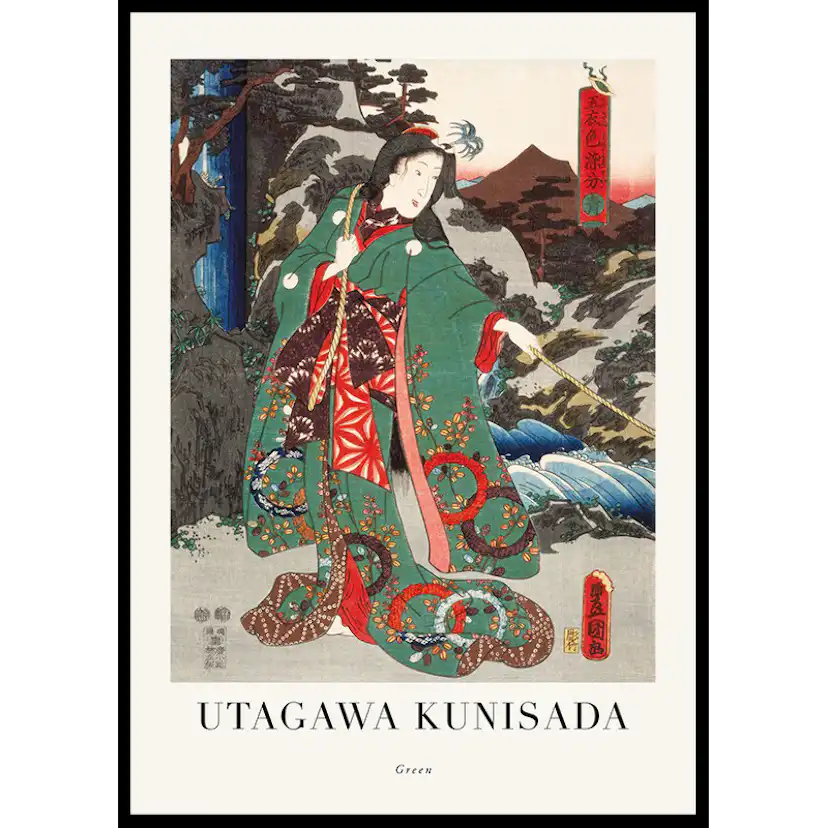 Poster Gallerix Green By Utagawa Kunisada