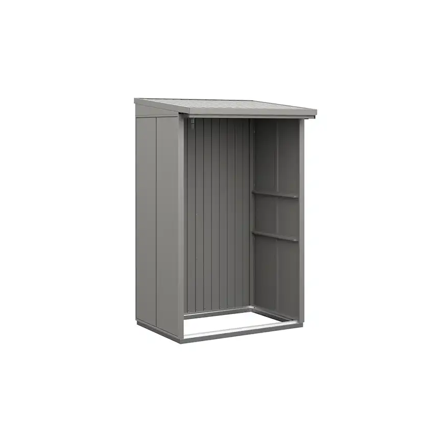 Vedskjul Grå aluminium