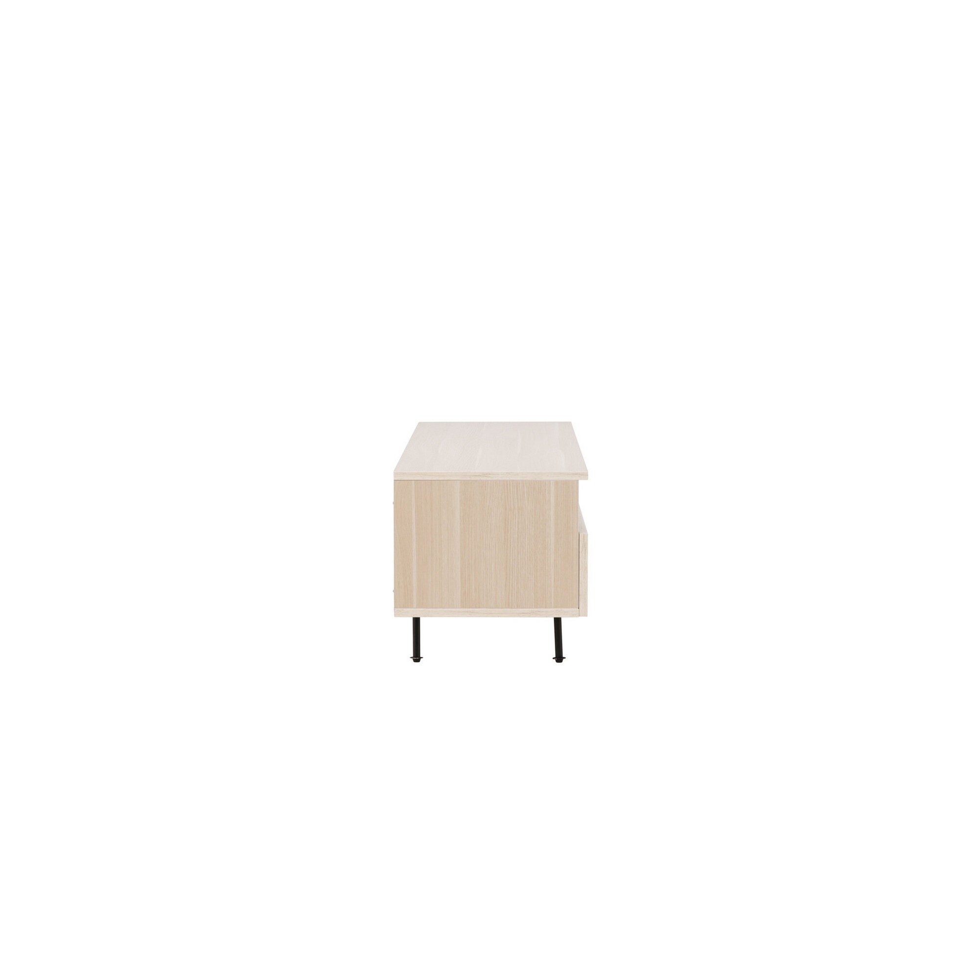 Navarra  TV Bench  - Matte black / Whitewash Vitpigmenterad Ek