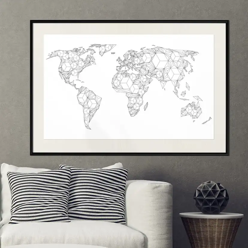 Poster Artgeist Affisch Geometric Map