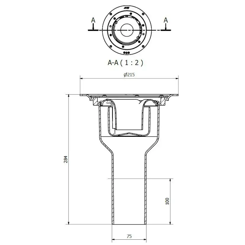 Golvbrunn Purus S-Serie Brage Ø75 mm