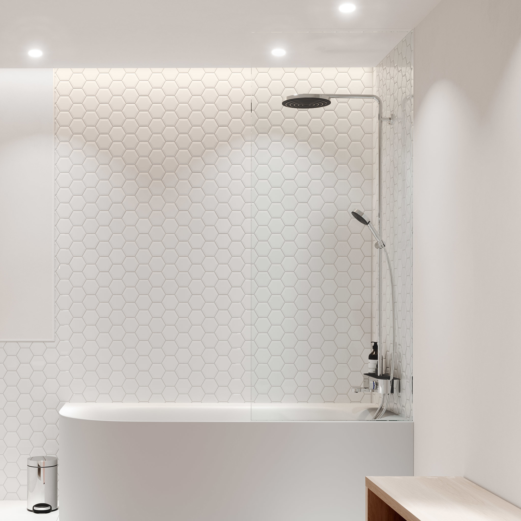 Takduschset Hansgrohe Pulsify S 260 1jet med Badkarsblandare