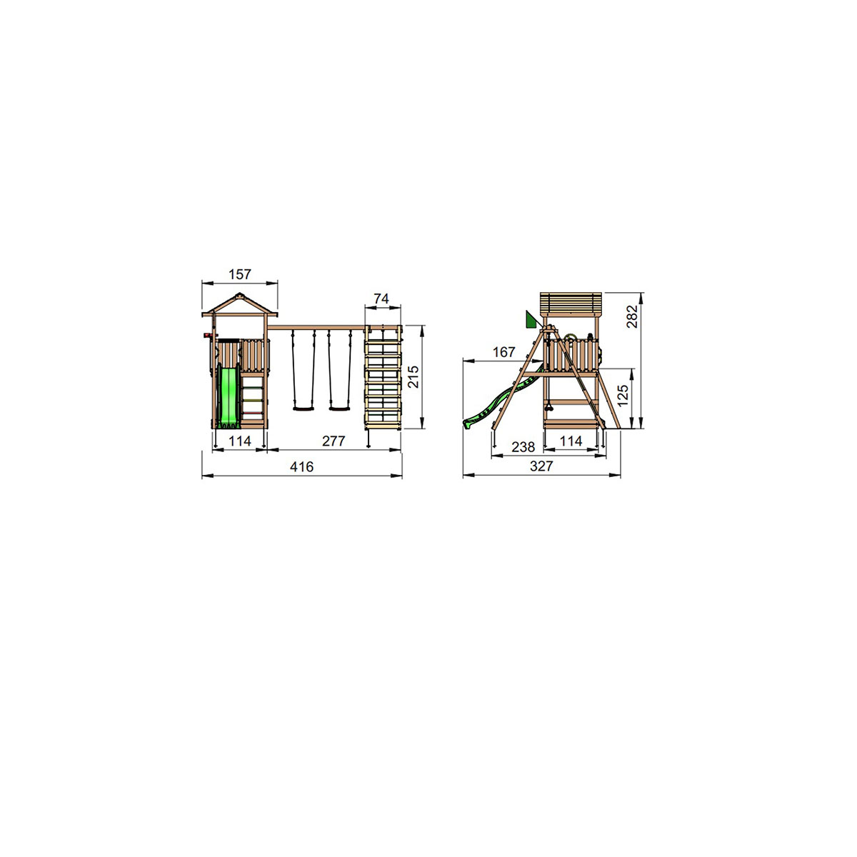 Lektorn Jungle Gym Home Komplett Inkl Climb Modul X'tra och Rutschkana A