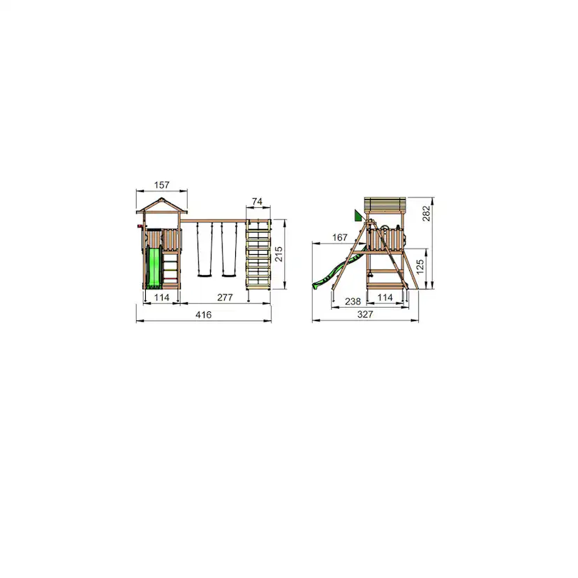 Lektorn Jungle Gym Home Komplett Inkl Climb Modul X'tra och Rutschkana A
