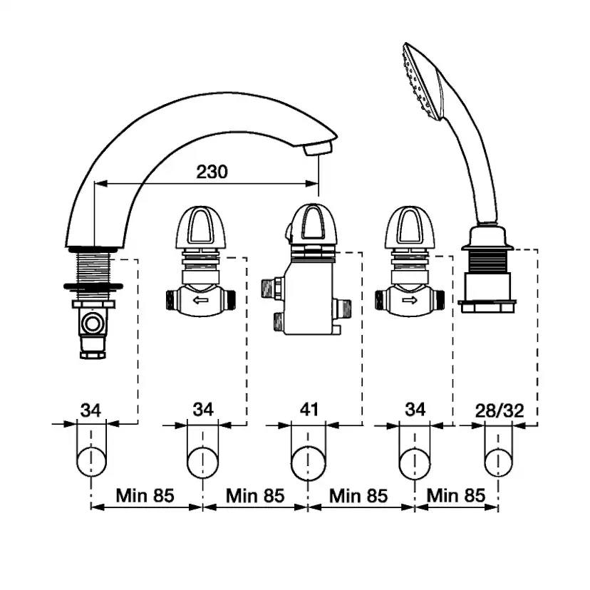 Sargblandare FM Mattsson 5-håls 9000 Krom