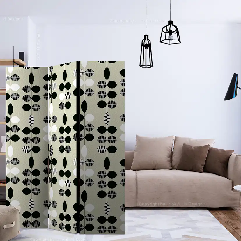 Rumsavdelare Arkiio Black And White Dots 135x172 cm