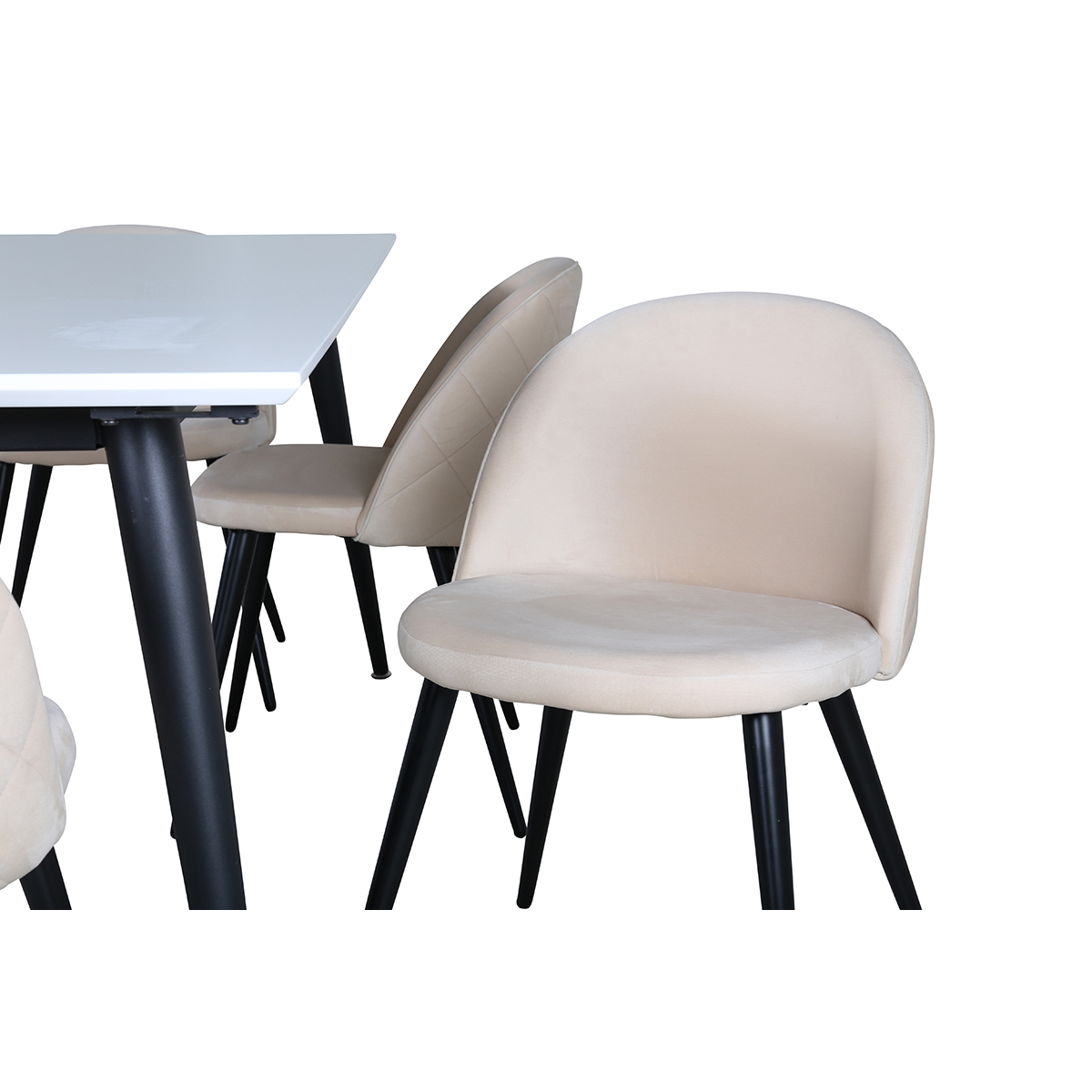 Matgrupp Venture Home Jolie med 6 Valentina Stitcthes Stolar Sammet