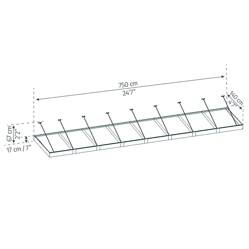 Entrétak Canopia by Palram Sophia XL Grå Klar 1,4 X 8 m