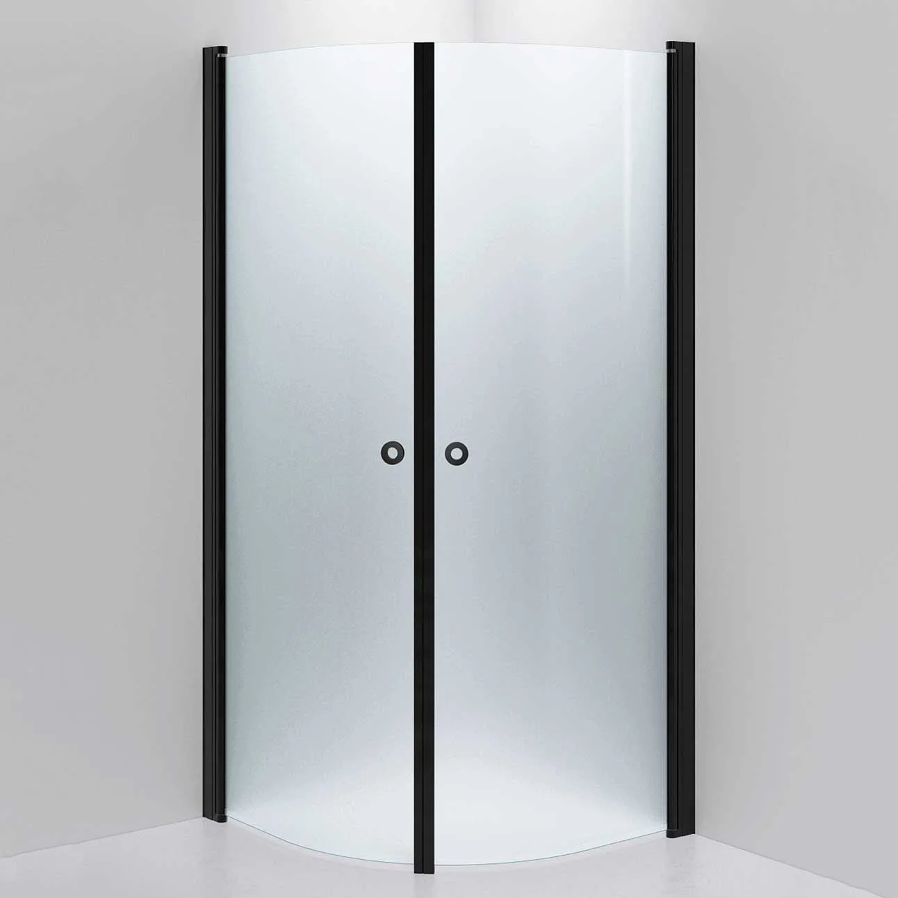 Duschhörna INR Linc Niagara 700 x 900 Frostat glas Svart 700x900 mm, Frostat Glas, Svart