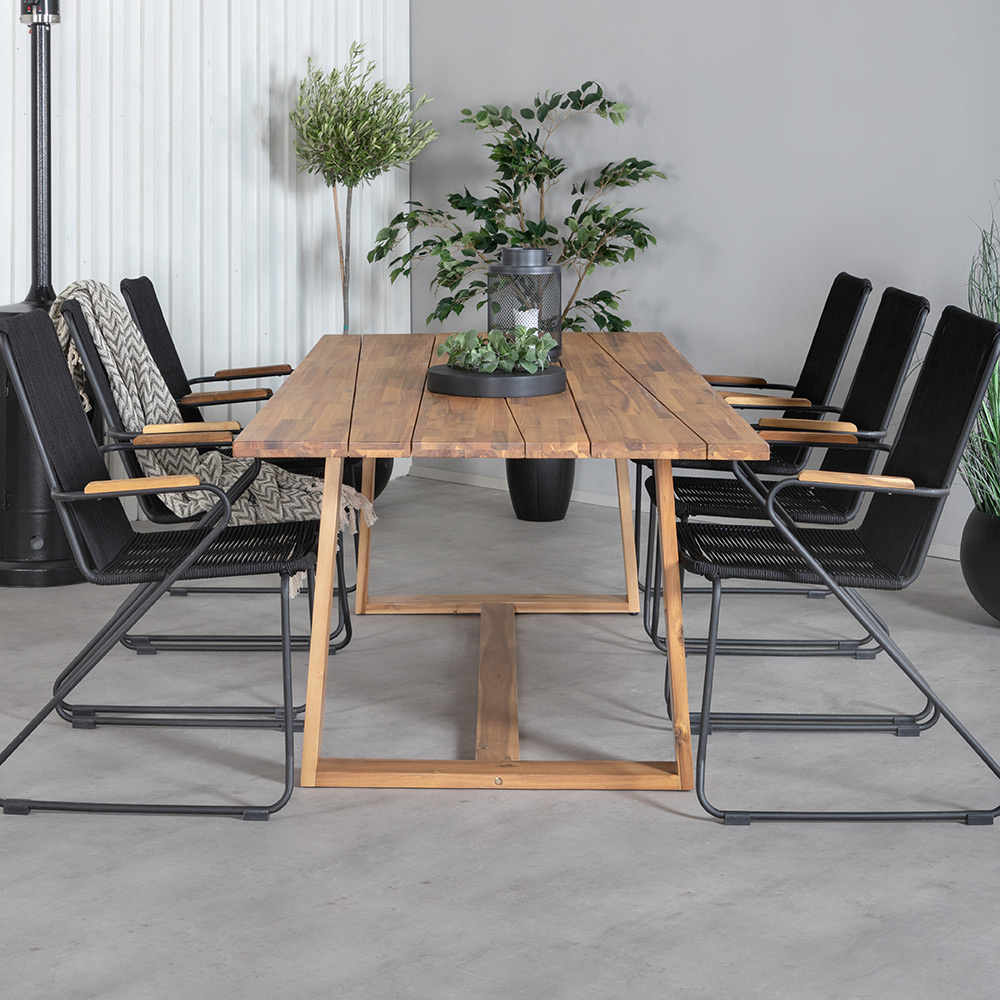 Matgrupp Utomhus Venture Home Plarra med 6 Billy KarmTrädgårdsstolar