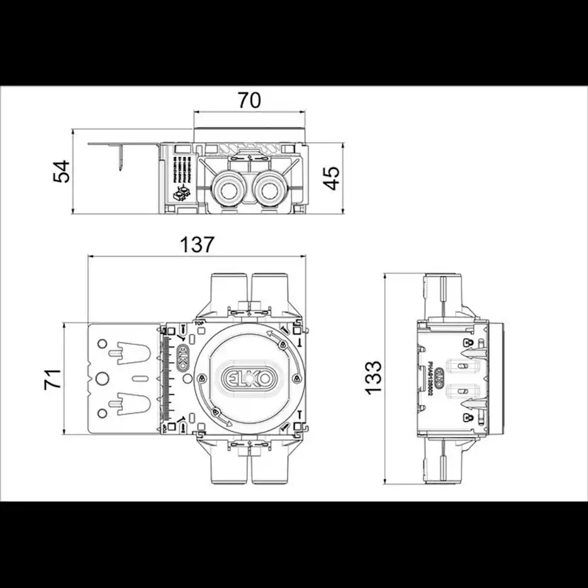 Apparatdosa Elko Flexi+ Infälld med Större Volym och Regelfäste