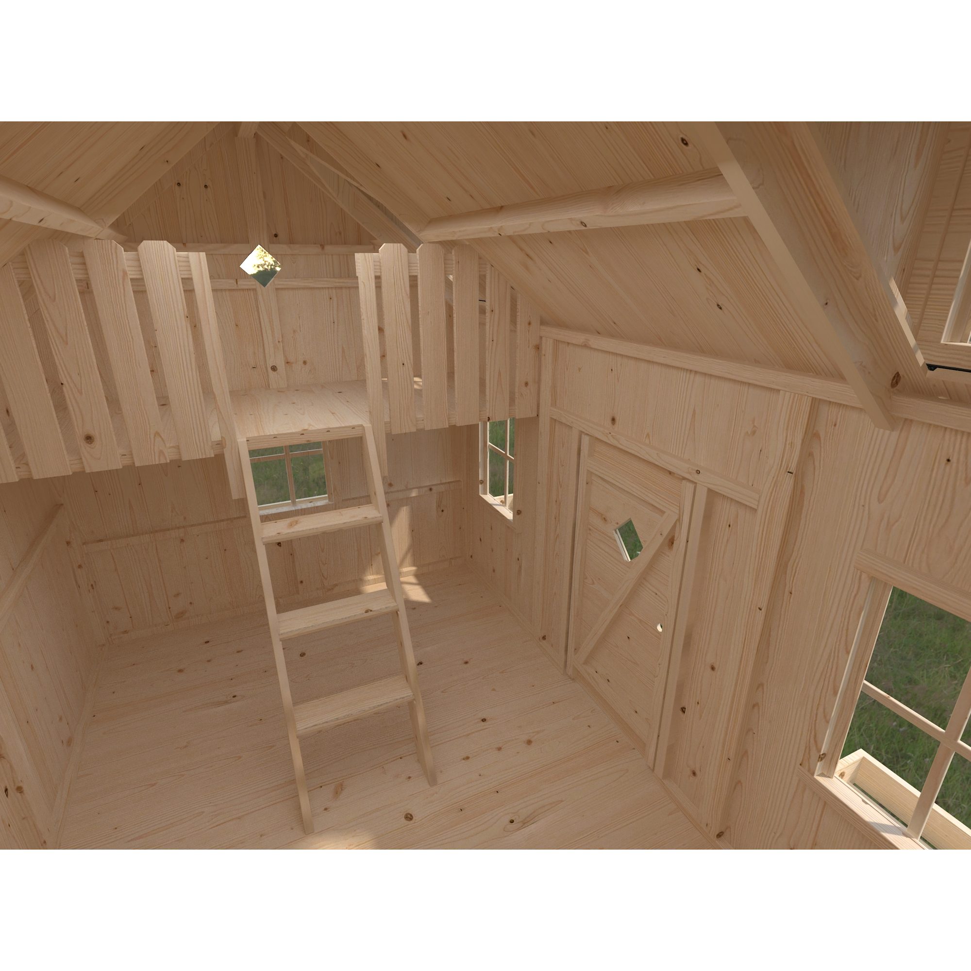 Lekstuga Palmako Marie 5,5 m² Trästuga med Loft