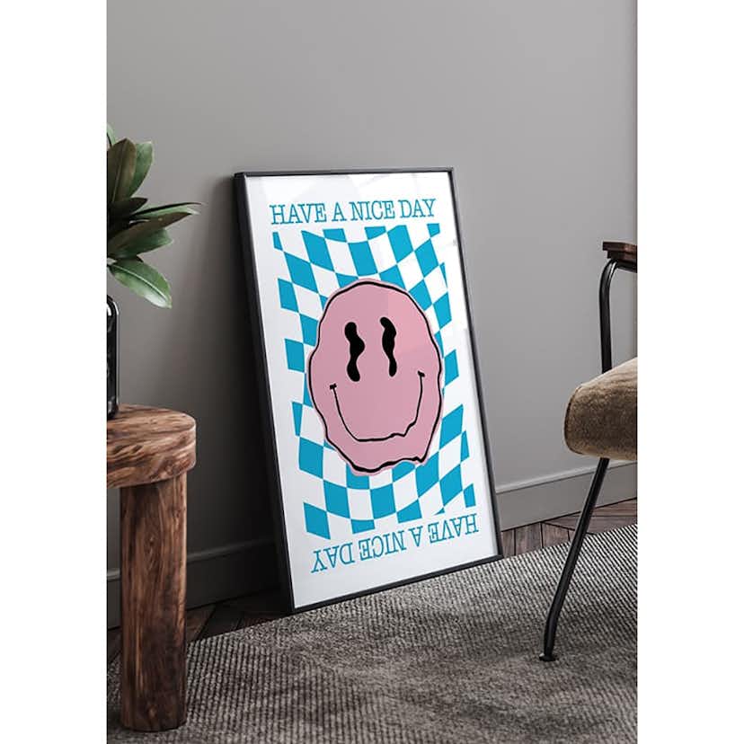 Poster Gallerix Smiley Pink And Blue