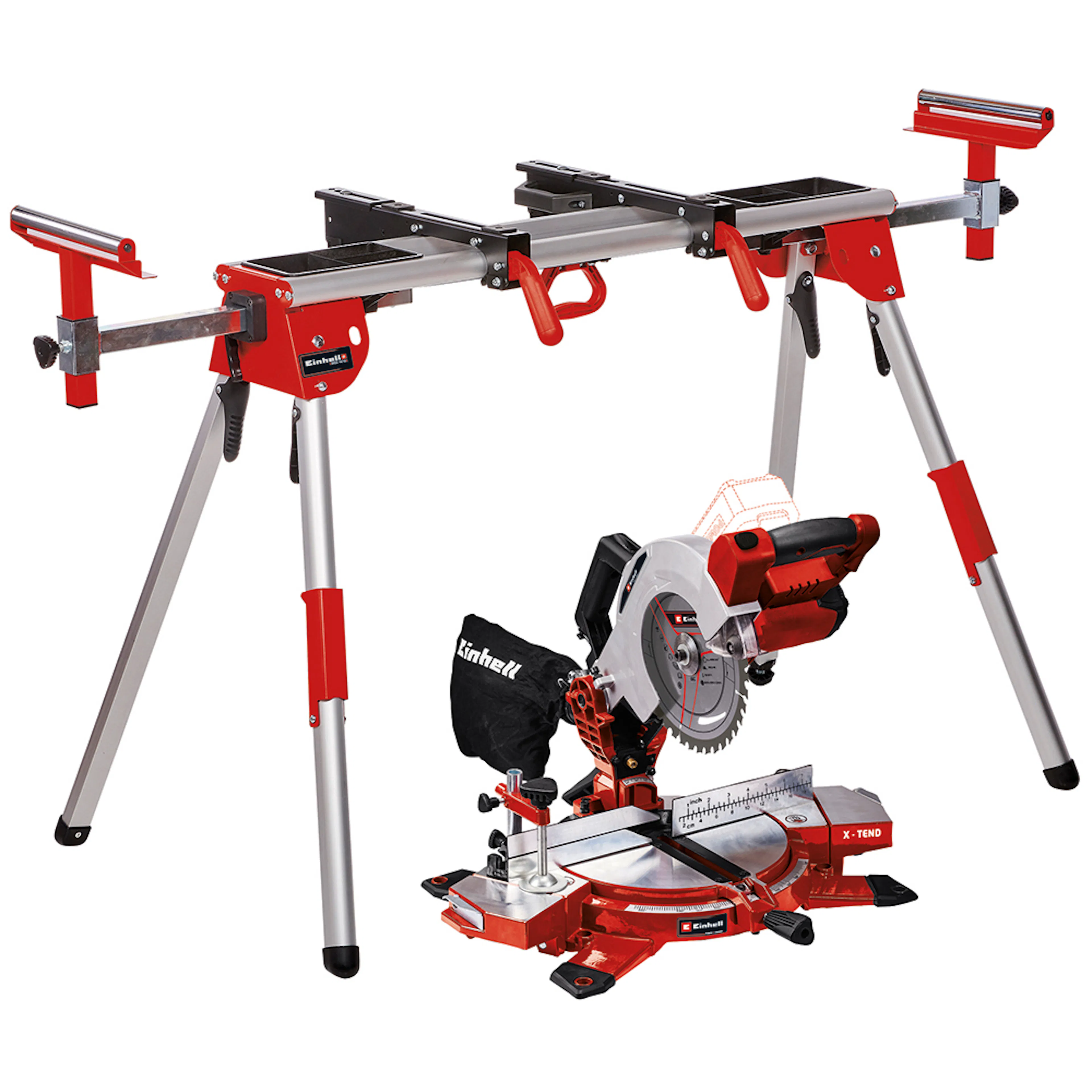 Kap- och gersåg Einhell TE-MS 18/210 Inkl. Sågbänk