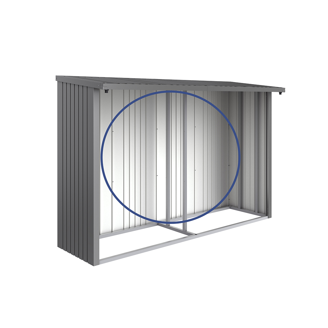 Bakvägg Biohort till WoodStock 300 Metallic Kvartsgrå