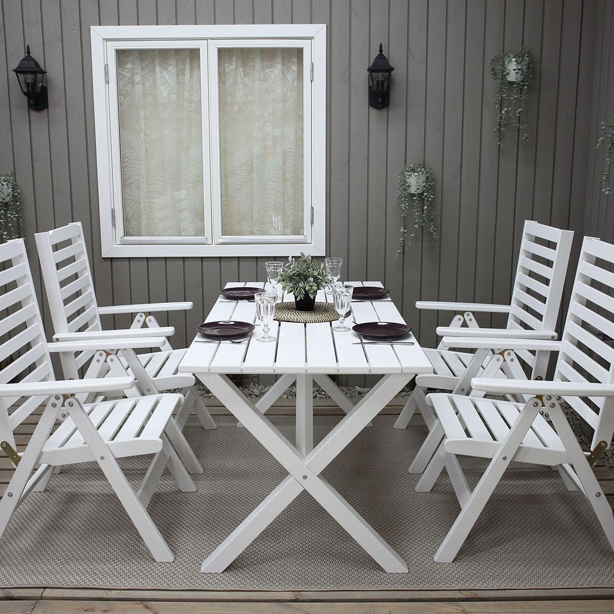 Matgrupp Baltic Garden Scottsdale 150 Med 4 Båstad Stolar