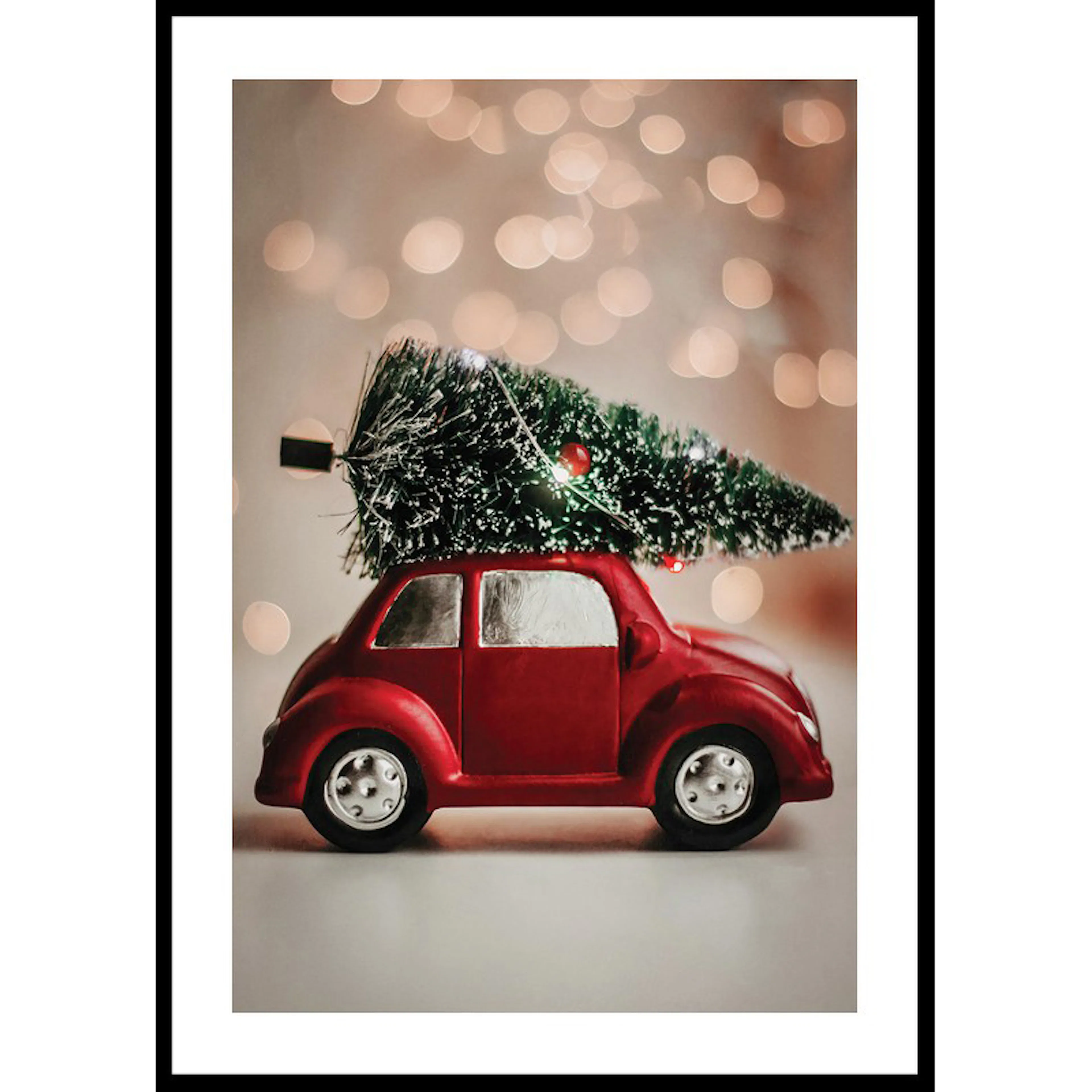 Poster Gallerix Red Car Tree On Roof
