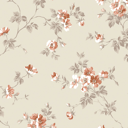 Tapet Duro Hav & Land Kristina 387-06 QuickUp, Mönstrad Beige/Rost