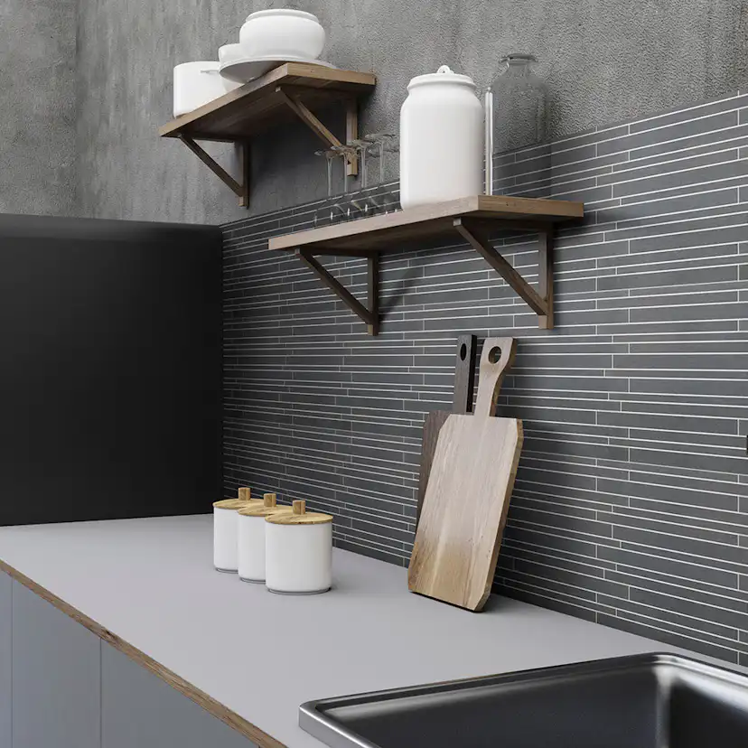 Klinker Arredo Bamboo Svart Mosaic 2x30 cm