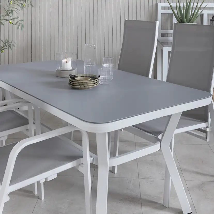 Matgrupp Venture Home Vyn Vit med 4 Curz Matstolar
