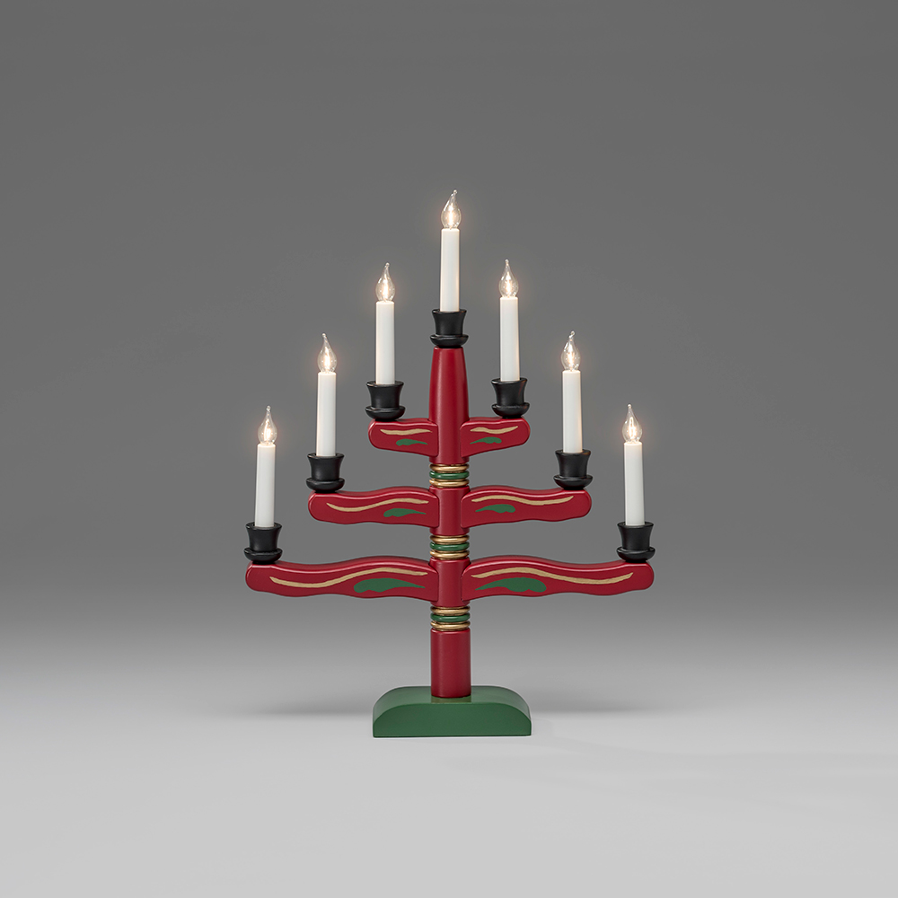Adventsljusstake Gnosjö Konstsmide 7L Svart Dekor Twisted Tip