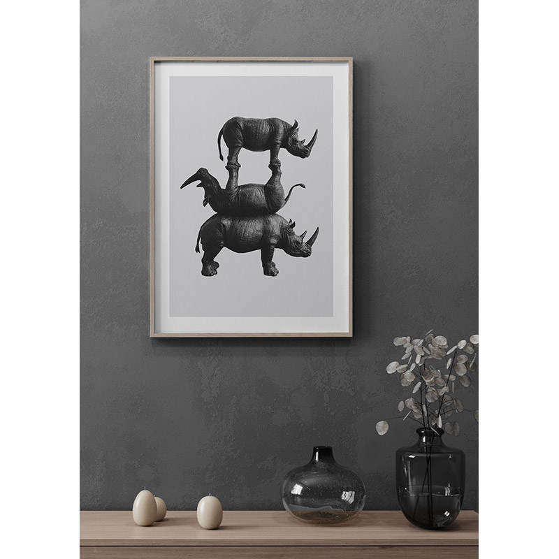 Poster Gallerix Three Rhinos
