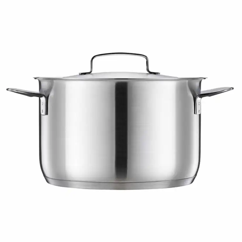 Fiskars All Steel Gryta 5 L – Ugnssäker Gryta i Rostfritt Stål Med 3-lagersbotten