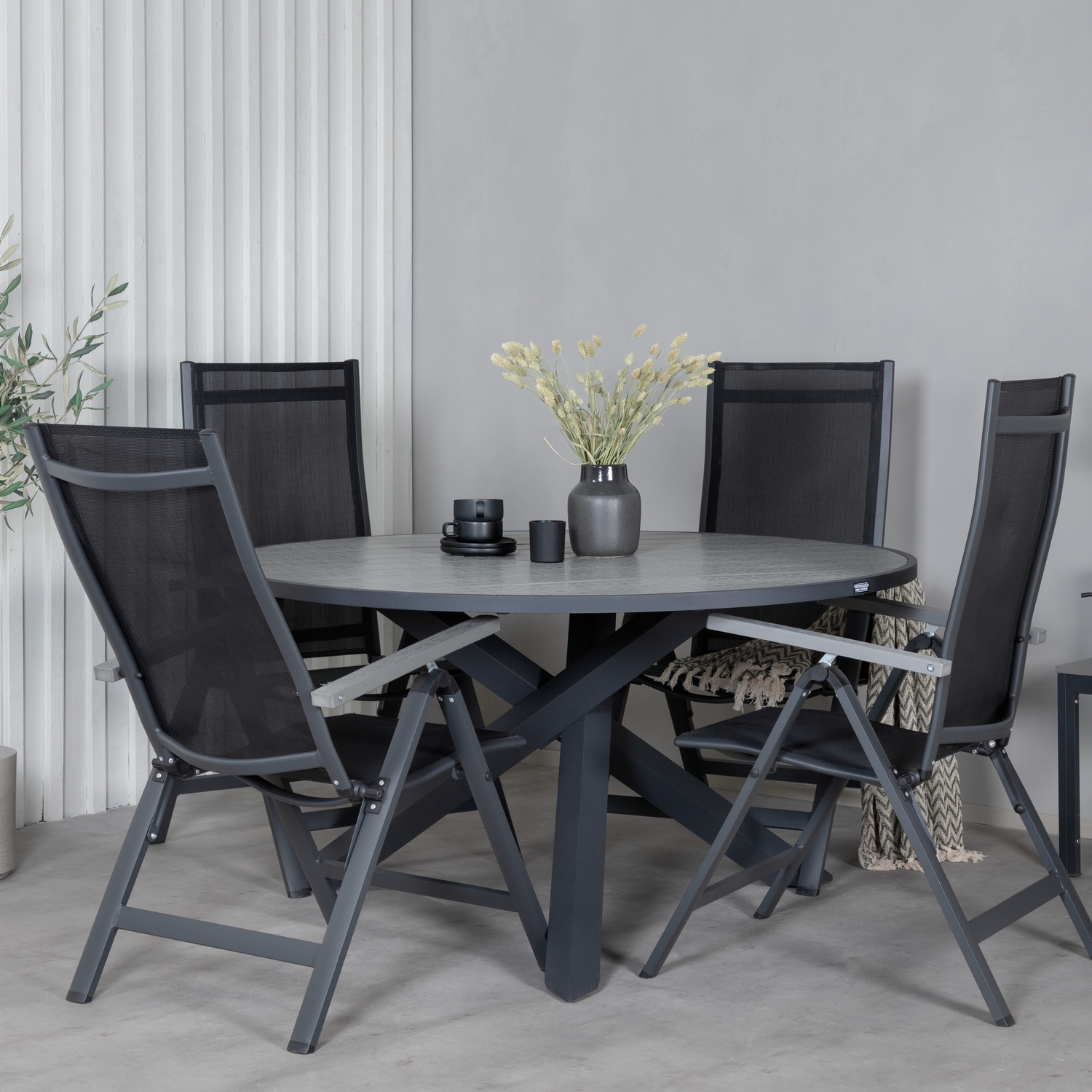 Matgrupp Utomhus Venture Home Pincy Rund med 4 Aleyna PositionsTrädgårdsstolar