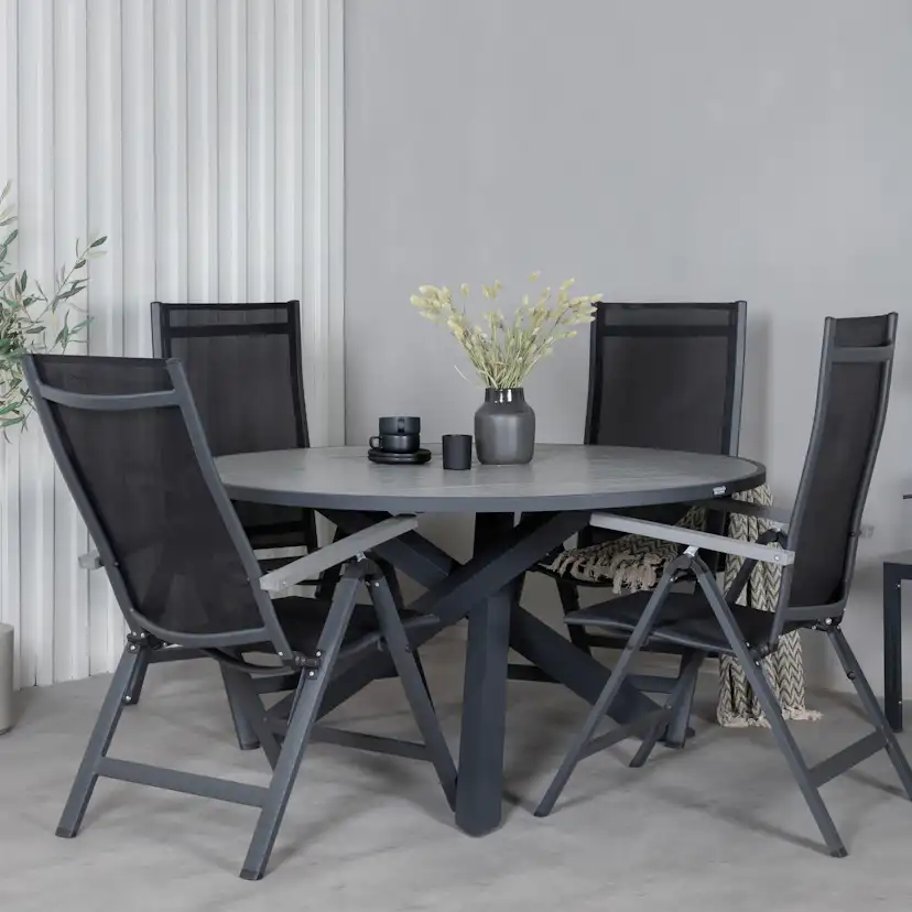 Matgrupp Utomhus Venture Home Pincy Rund med 4 Aleyna PositionsTrädgårdsstolar