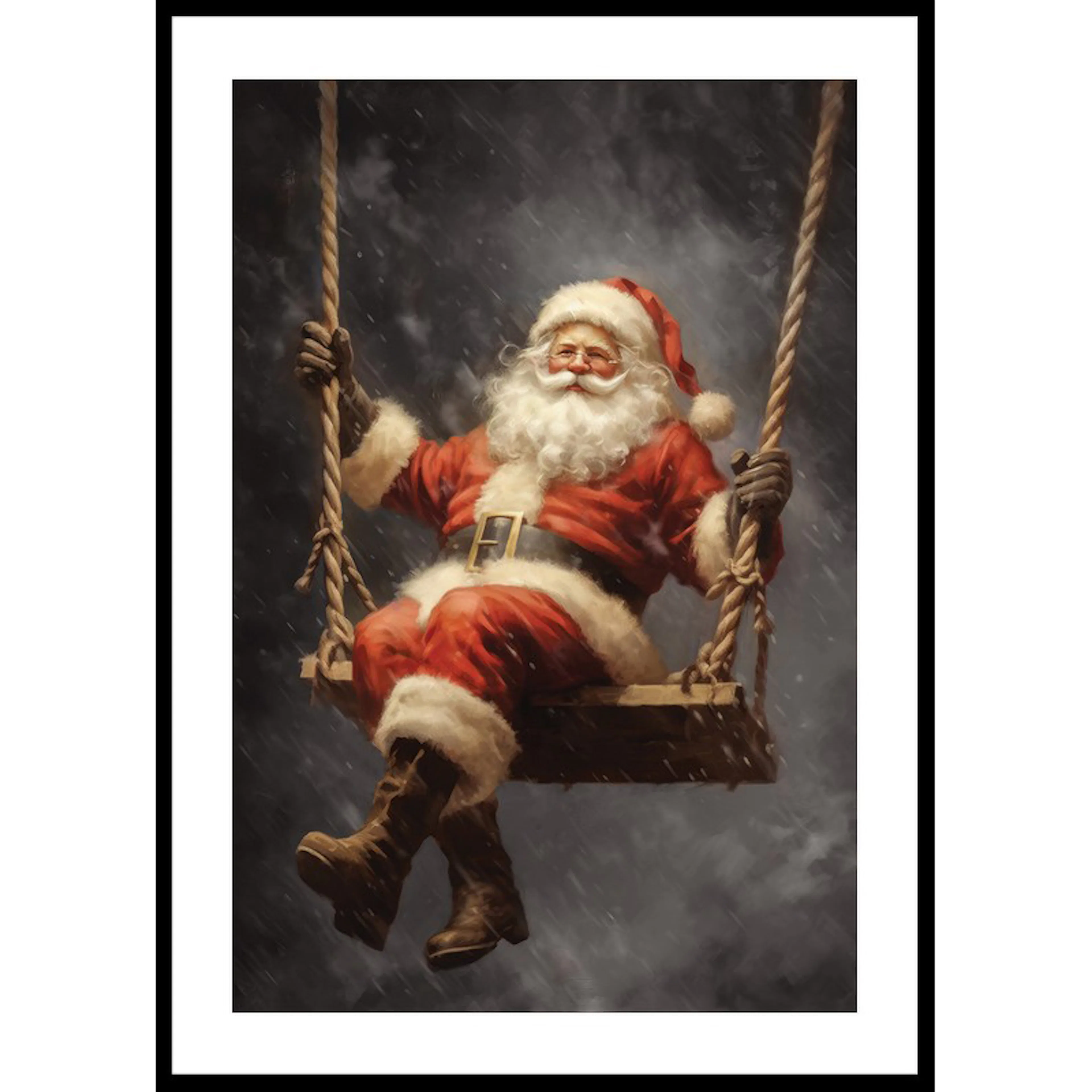 Santa On A Swing 30x40 30x40 cm
