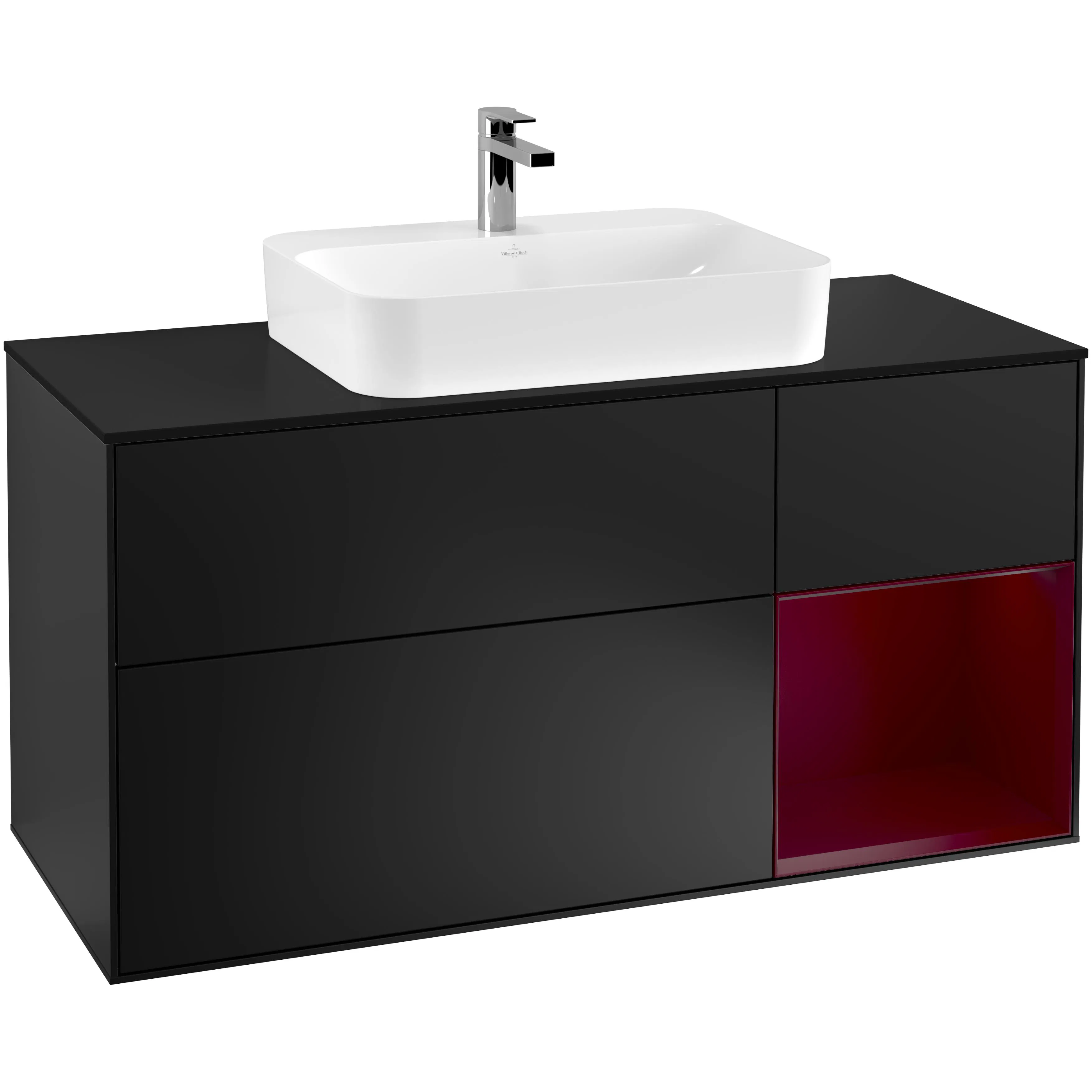 Tvättställsskåp Villeroy & Boch Finion med 3 Lådor Hylla och Bänkskiva för Ytmonterat Tvättställ