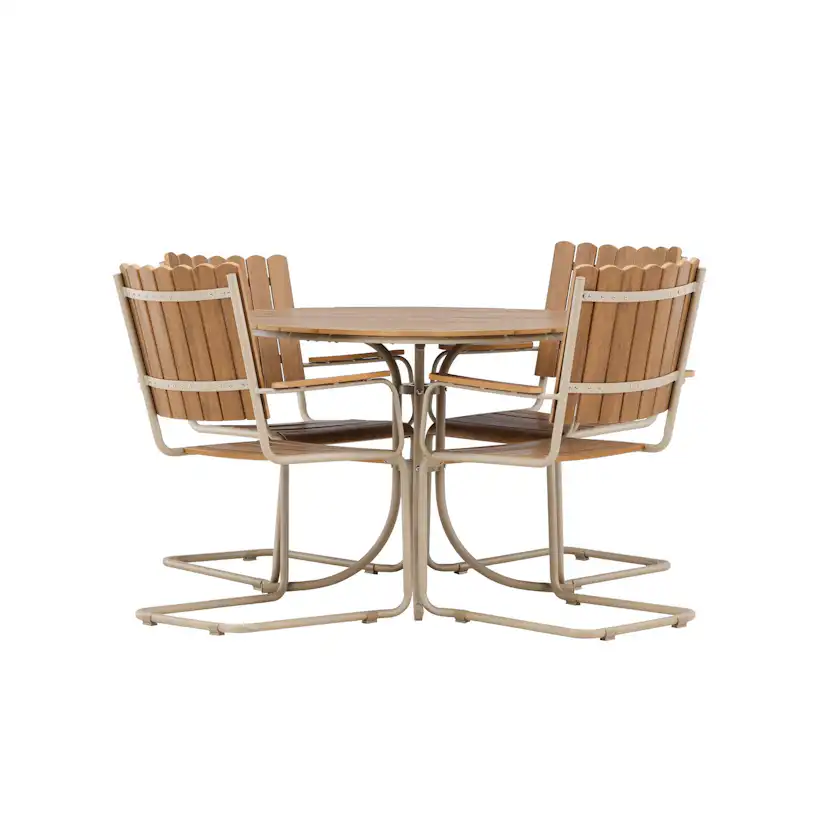 Holmsund Dining Set - Beige / Polywood Beige